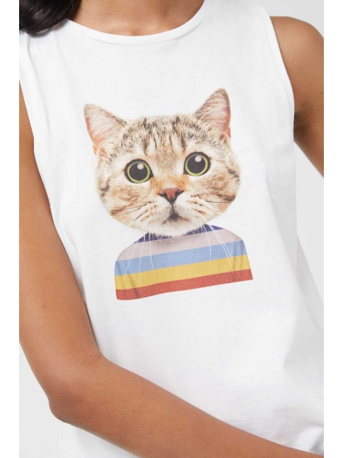 Camiseta tirante gato