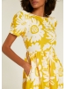 Vestido midi espalda floral amarillo